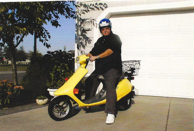 a friend sitting on it, I painted baby yellow over red