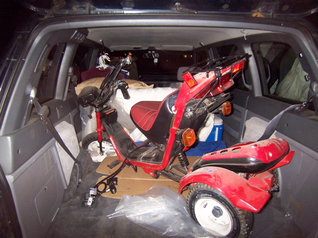 The guy from craigs list bringing the bike to my place $75.00 I just noticed he even  had it pad locked in the back of his van .