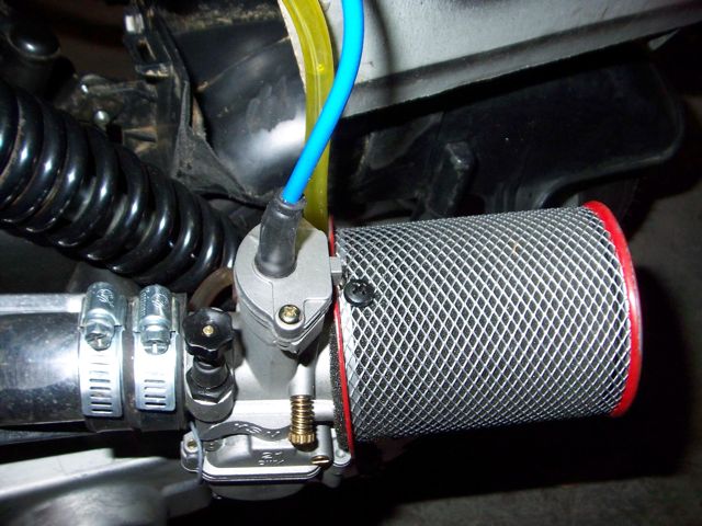 Screw in top of Carb.