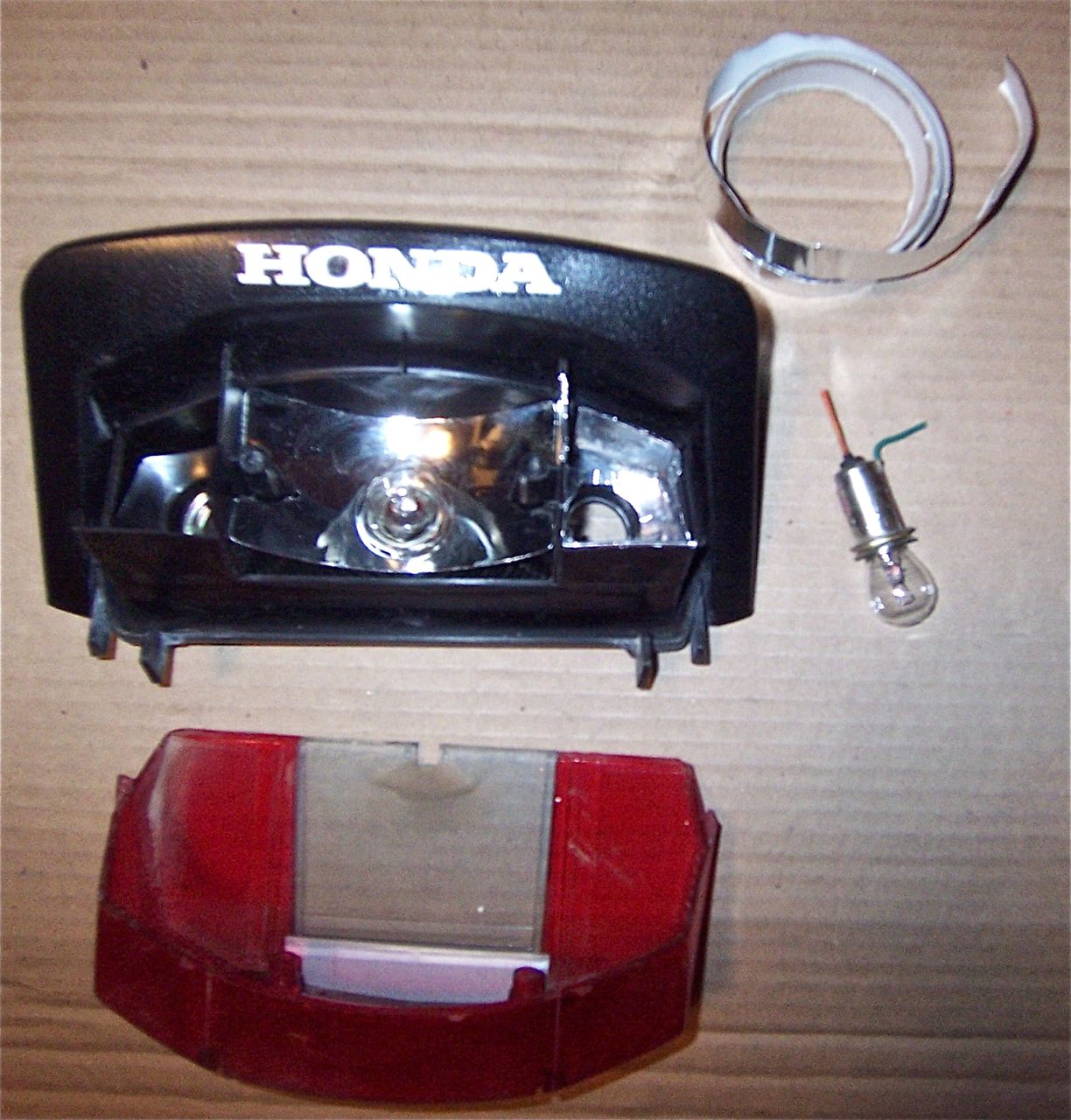 This was made for turn signals There is already a divider to stop light leaks . and you can see where  to drill the holes. You can see on the right  side where I put the tape .