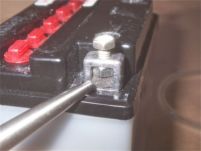 The foam holding the nut in place .