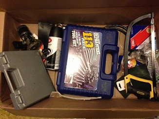 My tools and box of 'stuff' used for the overhaul.